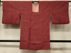 平和屋着物＃道行コート　ふくれ織　霞文　ロング丈　正絹　逸品　CABF1429in