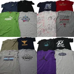 古着卸 まとめ売り ブランドMIX Tシャツ 16枚セット ( メンズ XL/2XL ) アディダス プーマ ジョーダン アンダーアーマー 中古 古着 NE5186
