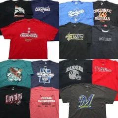 古着卸 まとめ売り プロチーム Tシャツ 14枚セット ( メンズ XL/2XL ) MLB NFL NHL ヤンキース ドジャース ブロンコス 中古 古着 NE5205