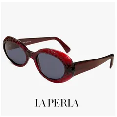 【未使用品】 La Perla ラペルラ サングラス spe010-954 オーバル 型 レディース メンズ ユニセックスモデル フレーム イタリア製 クリアバーガンディ カラーのサムネイル
