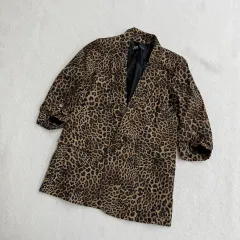 M ZARA ザラ ヒョウ柄 レオパード ブレーザー ジャケット 0424T