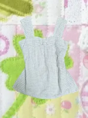 ヴィンテージ ベージュ CHECK ギンガム Starship Square スタシ ブラウス ノースリーブ リボン