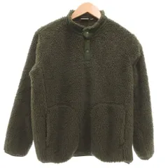 ユニクロ UNIQLO × ホワイトマウンテニアリング White Mountaineering ボアフリースプルオーバー ジャケット 160 緑 グリーン 長袖 スタンドカラー スナップボタン /ML