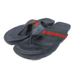 GUCCI レザー ビーチサンダル ブラック サイズ8 - メルカリ