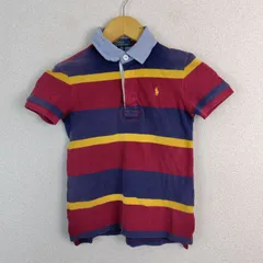 Polo by Ralph Lauren ポロラルフローレン ポロシャツ ボーダー ネイビー 120サイズ 古着 レトロ アメカジ ストリート