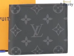 【未使用】ルイヴィトン LOUIS VUITTON モノグラム エクリプス ポルトフォイユ マルコ NM 二つ折り財布 コンパクト財布 ブラック PVC レザー M62545