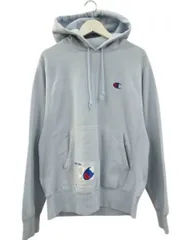 チャンピオン CHAMPION リバースウィーブ スウェット パーカー 青単色タグ 刺繍ロゴ 水色 S