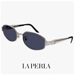 【未使用品】 La Perla ラペルラ サングラス spe501-584 レディース メンズ ユニセックスモデル メタル フレーム バネ蝶番 イタリア製 シルバー カラーのサムネイル