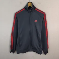 adidas アディダス トラックジャケット ロゴ刺繍 ダークグレー メンズ 古着 スポーツMIX ストリート