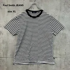Paul Smith JEANS ポールスミスジーンズ XLサイズ ボーダー 半袖 Tシャツ 切替 デザイン コットン ネイビー ホワイト クルーネック カットソー PJ-DW-41599トップス 希少 完売モデル ★ ■◆のサムネイル
