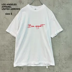 LOS ANGELES APPAREL UNITED ARROWS ロサンゼルスアパレル ユナイテッドアローズ sizeS WHITE Tシャツ 半袖 別注 コラボ ボナペティ バックプリント カフェ ロゴ プリント コットン  ★ ■◆のサムネイル
