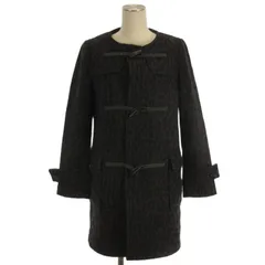 ヒステリックグラマー HYSTERIC GLAMOUR レオパード柄 ノーカラー ダッフルコート ブラック F ■TCのサムネイル