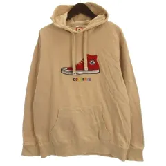 コンバース CONVERSE パーカー スウェット プルオーバー 刺繍 ベージュ LL 260217E ■GY12