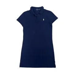 POLO RALPH LAUREN ポロラルフローレン THE MESH MINI 鹿の子 半袖 ポロ ワンピース サイズ S/P /ネイビー系 レディースのサムネイル