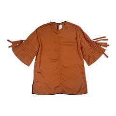 90s 希少 レア KENZO PARIS ケンゾー Vネック ストライプ 五分袖 七分袖 チュニック丈 シャツ ブラウス /ホワイト系 レディース ビンテージ KENZO - 90s 希少 レア KENZO PARIS ケンゾー Vネック ストライプ 五分