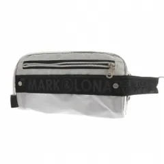 マーク＆ロナ MARK&LONA カートバッグ ポーチ 白 ホワイト ロゴプリント ジップポケット /MG