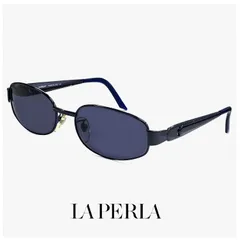 【未使用品】 La Perla ラペルラ サングラス spe501-k78 レディース メンズ ユニセックスモデル メタル フレーム バネ蝶番 イタリア製 ネイビー カラーのサムネイル