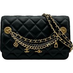 シャネル CHANEL CHANEL19 チェーンウエストバッグ ブラック GDxSV金具