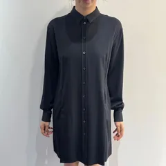 【美品】JIL SANDER  シャツワンピース ブラック ウール ジルサンダー