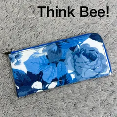 Think Bee !  シンクビー 長財布 L字ファスナー フローラル ブルーのサムネイル