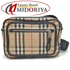 BURBERRY バーバリー 8010152 ショルダーバッグ ノバチェック コットンキャンバスxレザー ベージュ レディース /253573【中古】