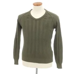 【中古】ザノーネ ZANONE コットン Uネック プルオーバーニット オリーブ【サイズ48】【メンズ】