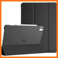 【新品】 ProCase iPad Pro 13インチ ケース M5/M4 2025/2024 軽量 耐衝撃 三つ折り スタンド スマートカバー Pencil Pro & USB-C対応 -ブラック