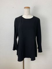 日本製 セオリーリュクス ブラウス ネイビー ペプラム 春 大人 上品 