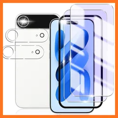 【新品】 Awubaige【ブルーライトカット 】 対応 iPhone17air 用の ガラスフィルム + For iphone17 air 用の カメラフィルム【2+2枚セット+ガイド枠付き】いpほね17 air 用の 目の疲れ軽減 指紋認証対応 アイフォン
