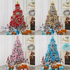 クリスマスツリー 180cm 装飾付き ピンク ブルー イエロー レッド クリスマス インテリア お洒落 かわいい リビング ロビー 玄関