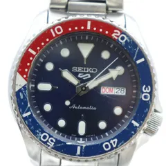 セイコー SEIKO 5 スポーツ SBSA003 4R36-07G0 腕時計 ウォッチ 自動巻き デイト カレンダー付き ペプシベゼル スケルトン 青文字盤 シルバー色 ■GY18 /MQ
