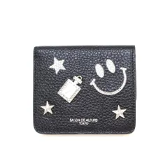 [サロンドアルファード] ルクーチェ 二つ折り ミニ財布 レディース 本革 コンパクト カード収納 小銭入れ 大人 可愛い 使いやすい 黒 (ブラック)t 8a40a3e4