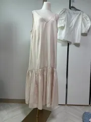 H&M ベージュ ロング ONE PIECE + パフ ブラウス L