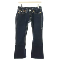 トゥルーレリジョン TRUE RELIGION レインボー ジョーイ RAINBOW JOEY デニムパンツ ジーンズ フレアデニム ジップフライ 28 紺 ネイビー ピンク 019-093146 /YT