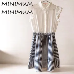 MINIMUM MINIMUM ミニマムミニマム 切り替え ワンピース ノースリーブ ストライプ ボーダーのサムネイル