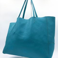 美品•シボ革】ジャンニキャリーニ トートバッグ レザー ブルーグリーン 