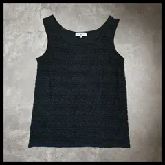 トップス レディース M ブラック レース ノースリーブ インナー 重ね着 夏 きれいめ 着回し vintage 古着のサムネイル