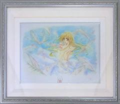人物画 油絵 水森亜土 女の子 F6号 額付き 手描き 肉筆 - メルカリ