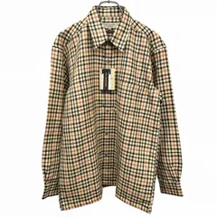 【新品/訳アリ】[印象NB] Guy Laroche ギラロッシュ シャツ メンズ M ベージュ ベージュ×茶×黒 ウール100% チェック 長袖 ボックスカット ポケットのサムネイル
