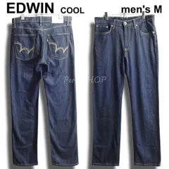 EDWIN　エドウィン　E53FCA　W32（約84cm　W33相当）　クールフレックス　ストレート デニムパンツ　麻混　レーヨン混　良品　濃紺　ジーンズ　メンズ