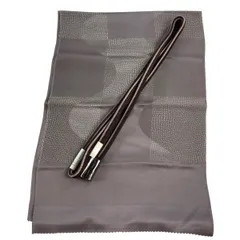 和装セット 優品 帯締め帯揚げ2点セット 灰茶 正絹 和装小物  【中古】