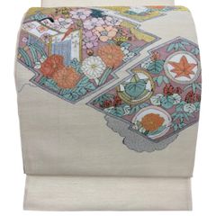 【未使用品】袋帯　細かな明綴れ　宝相華　金糸　華やかな色合い　お太鼓柄 未使用品】袋帯 明綴れ織 宝相華 ベージュピンク お太鼓柄 - メルカリ