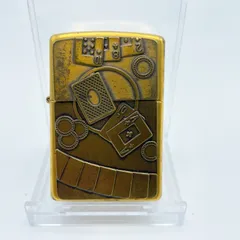 ZIPPO ジッポー 真鍮製 ブラス ギャンブル  ポーカー トランプ カジノ 彫り込みデザイン  ヴィンテージ オイルライター ブラックジャック トリックのサムネイル