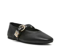 スティーブ マデン レディース シューズ パンプス Steve Madden Lucia Mary Jane Flat Black Leather ブラック