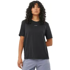 サロモン レディース トップス Tシャツ 半袖 Salomon Shakeout Core ShortSleeve TShirt Womens Deep Black ブラックのサムネイル
