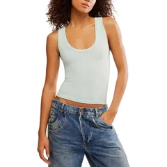 フリーピープル レディース トップス タンクトップ Free People Clean Slate Tank Top Womens Spun Sugar スレートのサムネイル