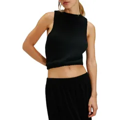 フリーピープル レディース トップス タンクトップ Free People Warm Fluff Crop Top Womens Black ブラックのサムネイル