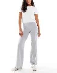コットンオン レディース ボトムス カジュアルパンツ ワイドレッグ パンツ Cotton On ultra soft wide leg pants Light Gray Marle グレー
