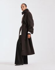 enof / wool rever half coat / brown - メルカリ