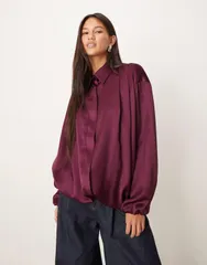 エイソス レディース アウター ジャケット・ブルゾン ジャケット ASOS DESIGN bubble hem bomber jacket in plum Fig プラム